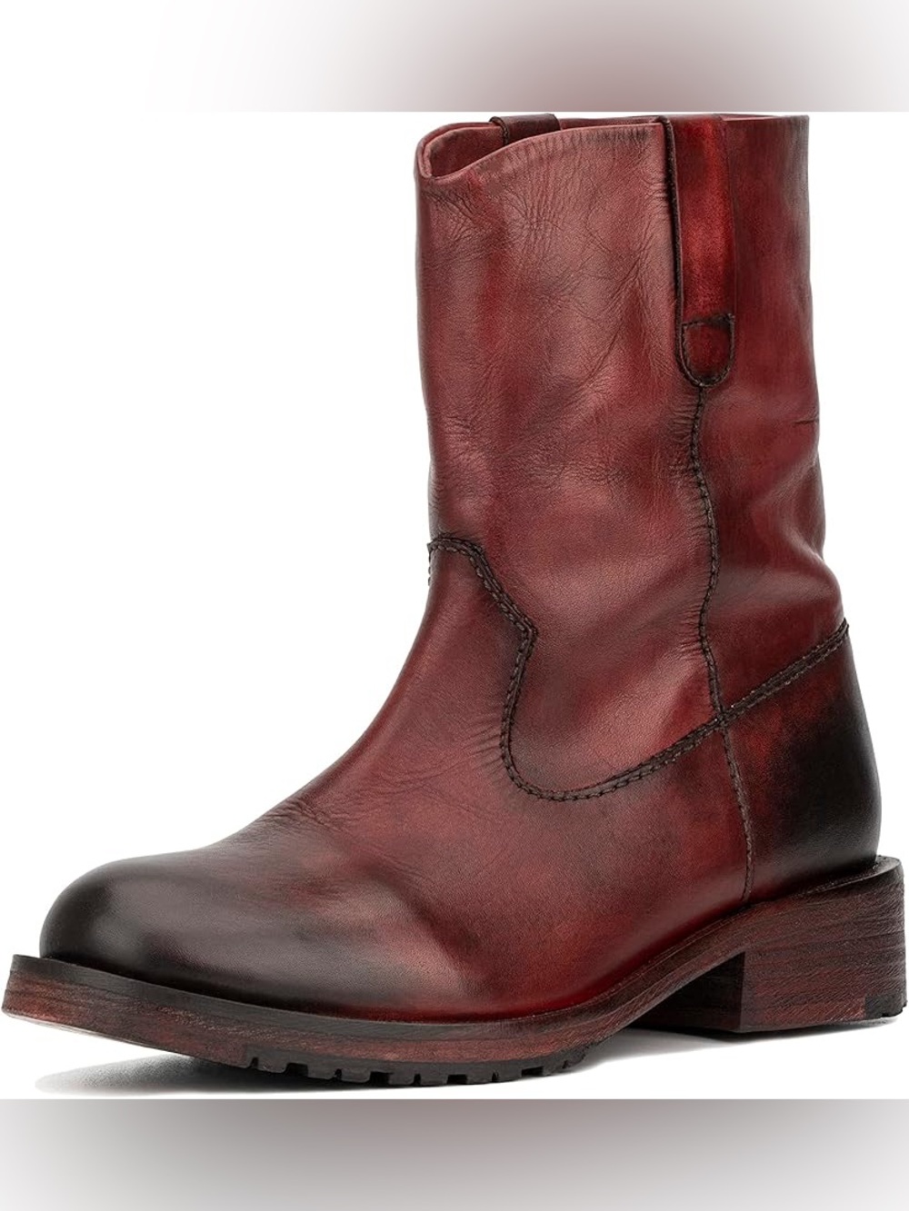 Vintage Foundry Co. Alaina Burgundy Leather Western Boot